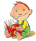 La lettura, bambino che "legge" un libro
